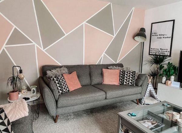 sala de estar com formas geometricas na decoração de casas modernas