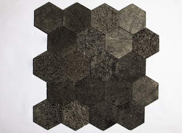 hitam lisa hexagonal revestimentos naturais artemano