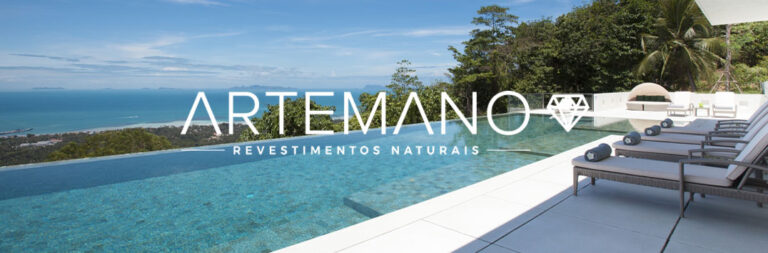 piscina com borda infinita e revestimento interno artemano