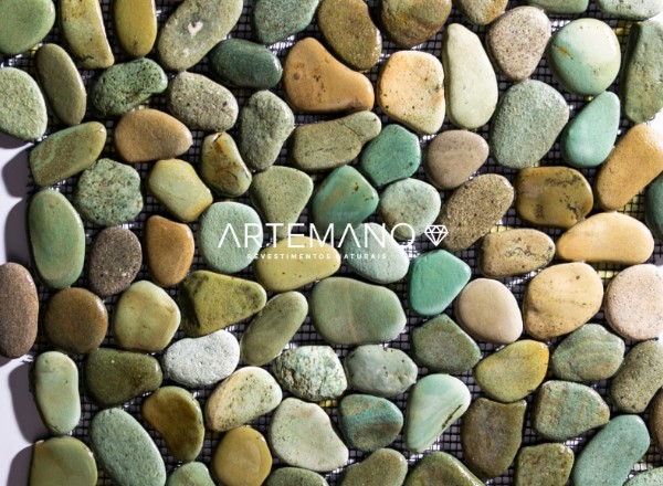 seixo telado verde artemano